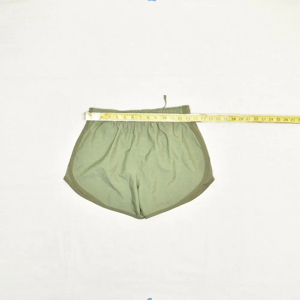 Nike Women's Sweat Shorts Gym Workout Drawstring Polyester Green Size S Dri Fit